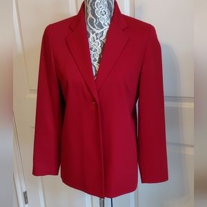 Beautiful Josephine Chaus Collection Red Wool Blazer EUC